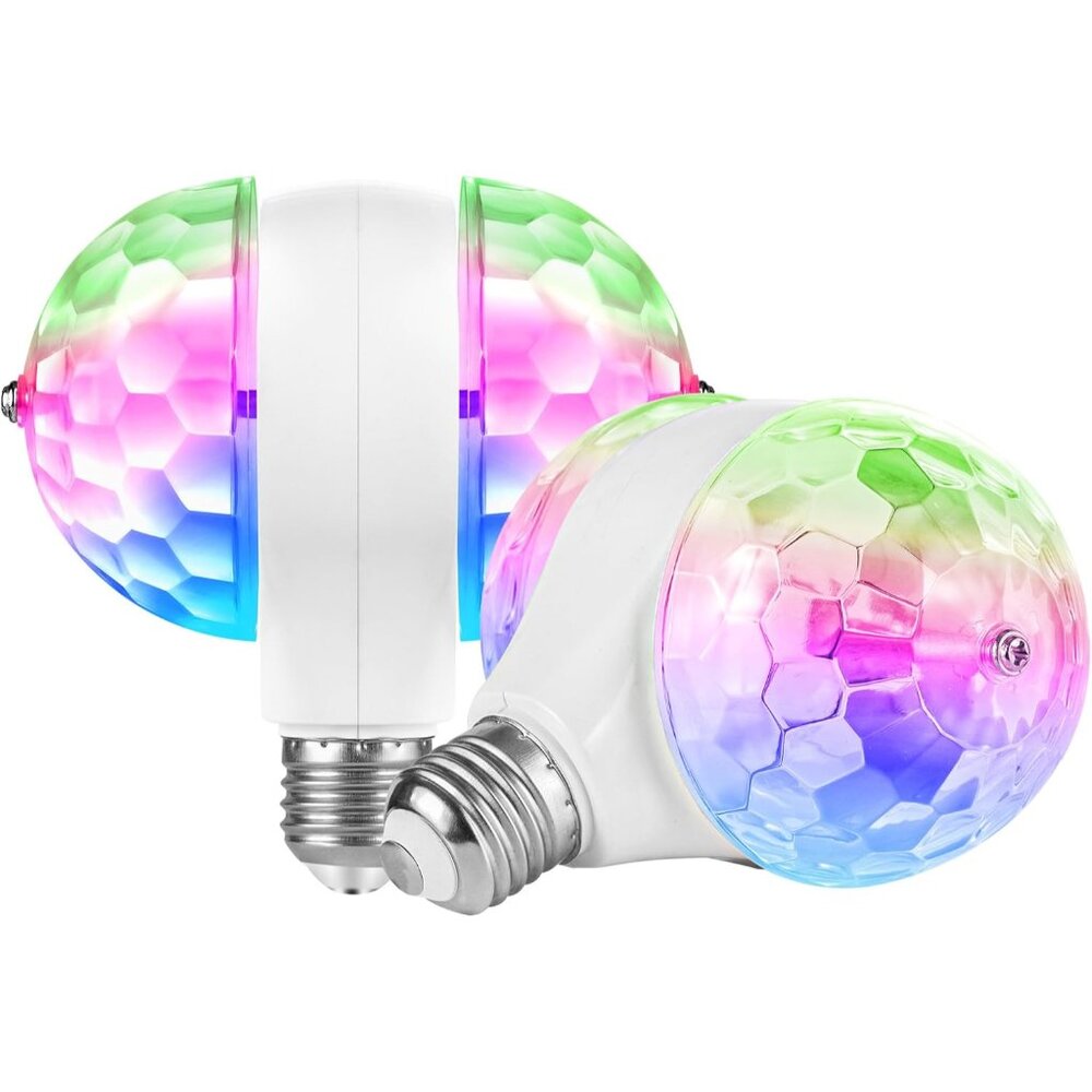 2-Pack] Disco Lights for Parties, Colorful Rotating Magic Ball Lights with 2 Lig